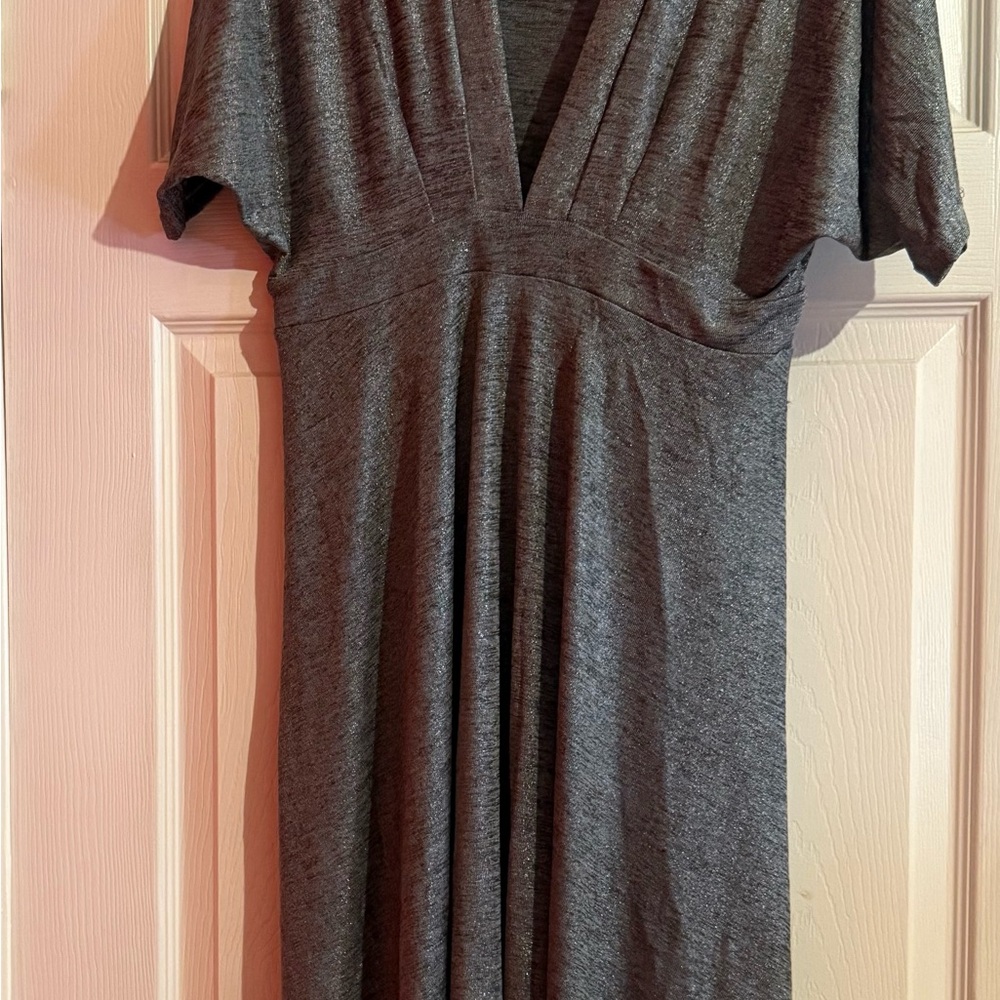 Elegant Gray V-Neck Dress